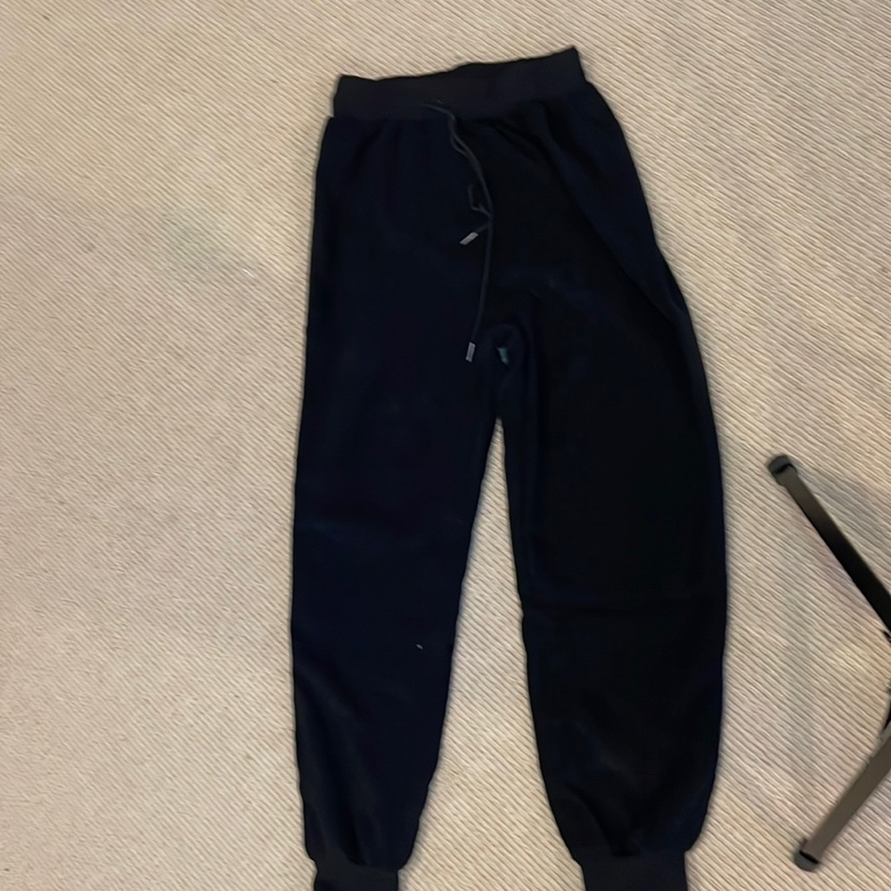 Black Ribbed Sweat Pants